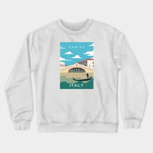 Venice, Italy. Retro travel poster Crewneck Sweatshirt